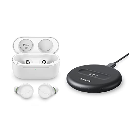 Die Echo Buds (2. Gen.) | Kabellose Ohrhörer mit aktiver Geräuschreduzierung und Alexa | Kabelloses Ladeetui in Weiß + kabelloses PowerWave-5-W-Ladepad für Echo Buds