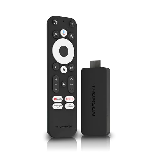 Thomson Streaming Stick 140, 4K UHD, Google TV, Google Voice Control, WiFi, Googlecast Built-in