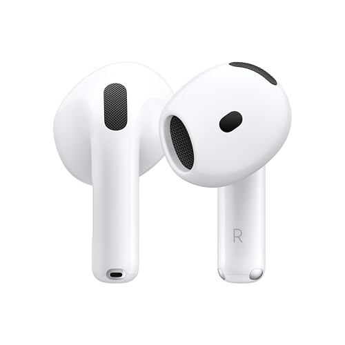 Apple AirPods 4 Kabellose Kopfhörer, Bluetooth Kopfhörer mit aktiver Geräuschunterdrückung, Adaptives Audio, Personalisiertes 3D Audio, Transparenzmodus, USB-C Ladecase, Kabelloses Laden