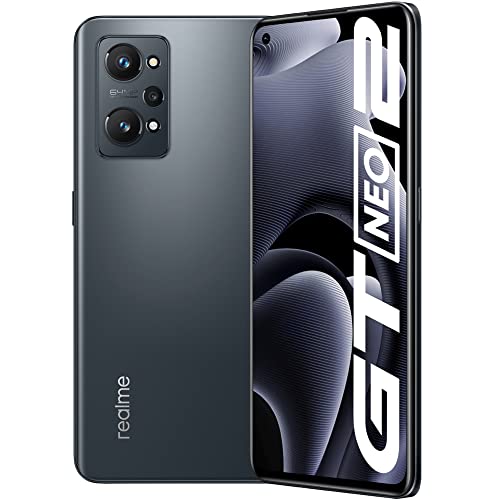 realme GT Neo 2 Smartphone ohne Vertrag, Qualcomm Snapdragon 870 5G-Prozessor, 120 Hz E4 AMOLED-Anzeige, 65W SuperDart Charge, 64 MP KI-Dreifach-Kamera, NFC, 12GB+256GB, NEO-Schwarz